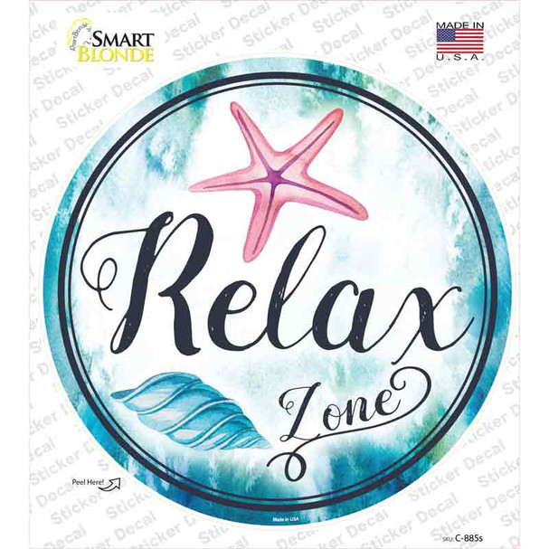 Relax Zone Novelty Circle Sticker Decal