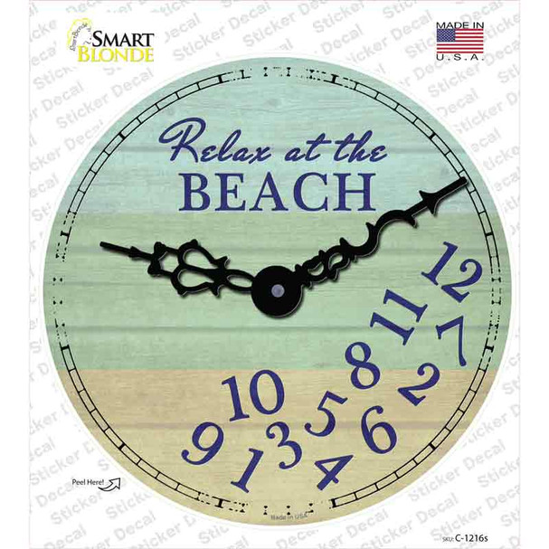 Relax At The Beach Novelty Circle Sticker Decal