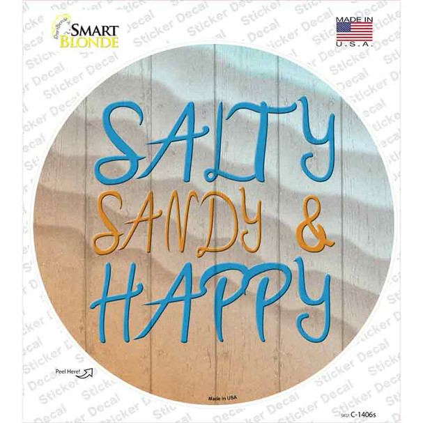 Salty Sandy and Happy Novelty Circle Sticker Decal