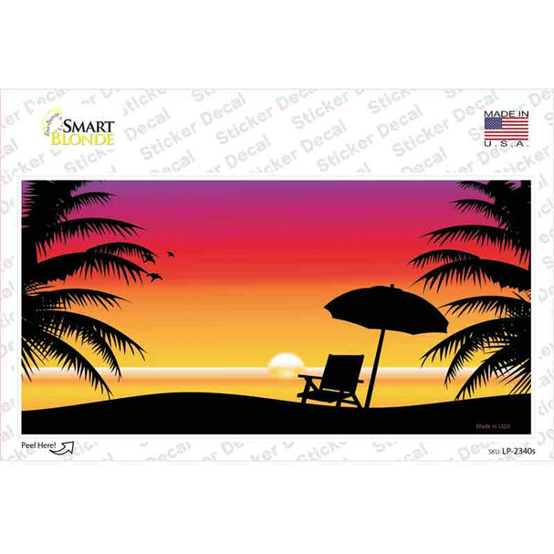 Sunset Beach Novelty Sticker Decal