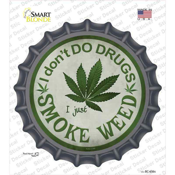 Smoke Weed Novelty Bottle Cap Sticker Decal