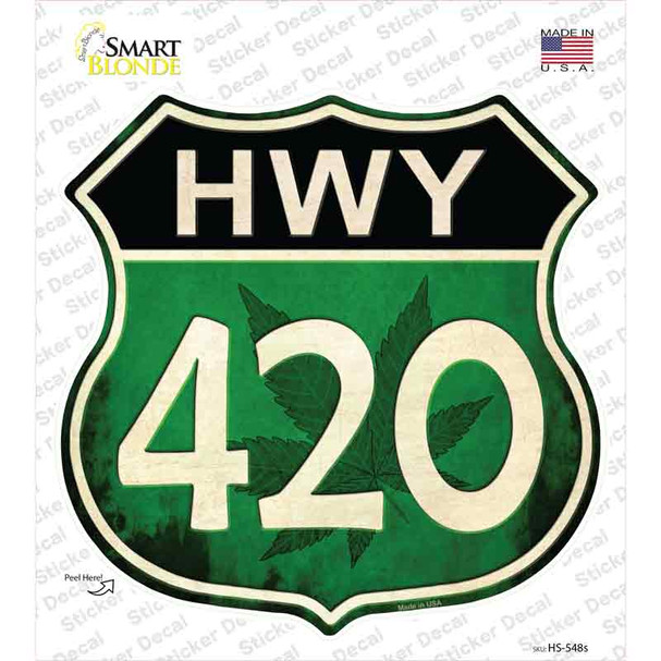 Hwy 420 Novelty Highway Shield Sticker Decal