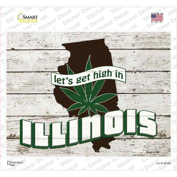 Get High In Illinois Novelty Rectangle Sticker Decal