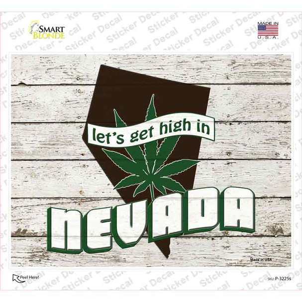 Get High In Nevada Novelty Rectangle Sticker Decal