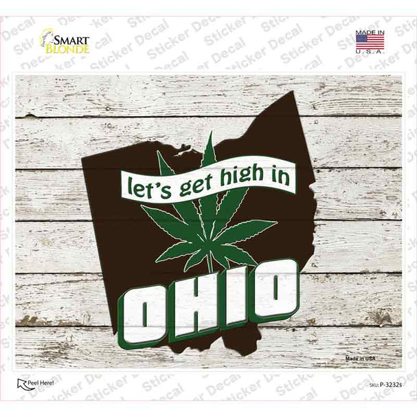 Get High In Ohio Novelty Rectangle Sticker Decal