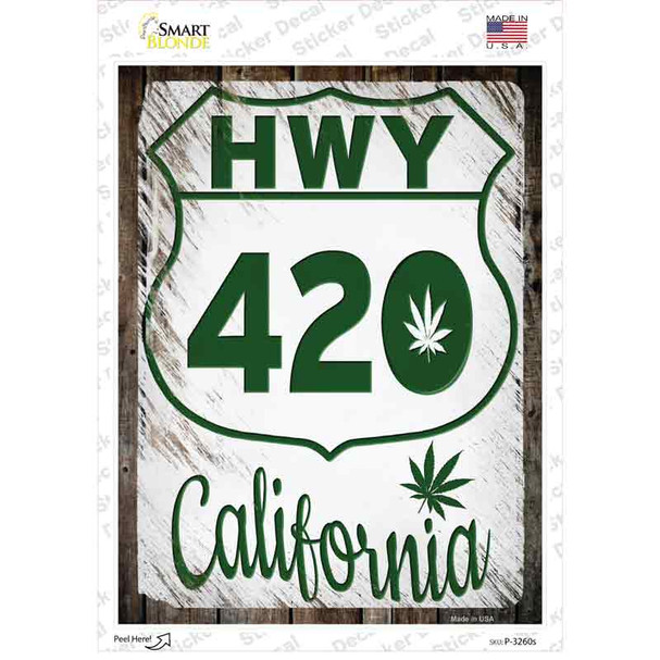 HWY 420 California Novelty Rectangle Sticker Decal