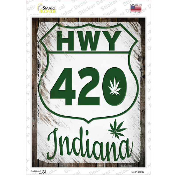 HWY 420 Indiana Novelty Rectangle Sticker Decal