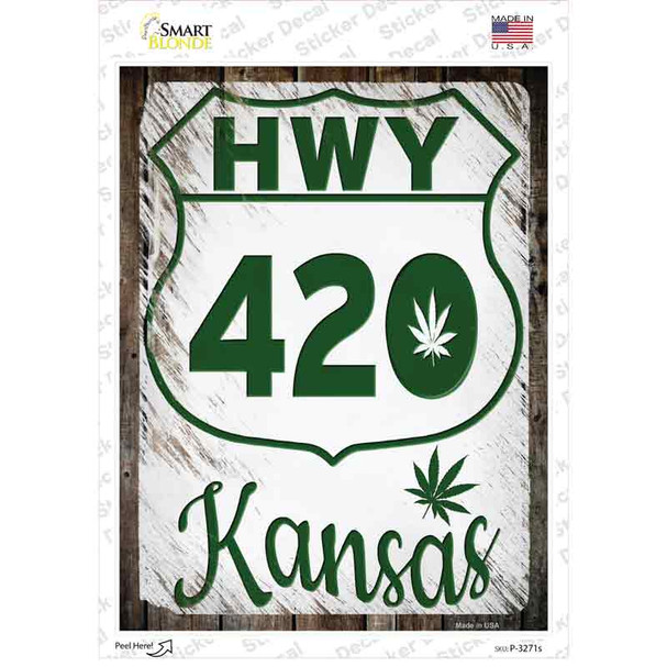 HWY 420 Kansas Novelty Rectangle Sticker Decal