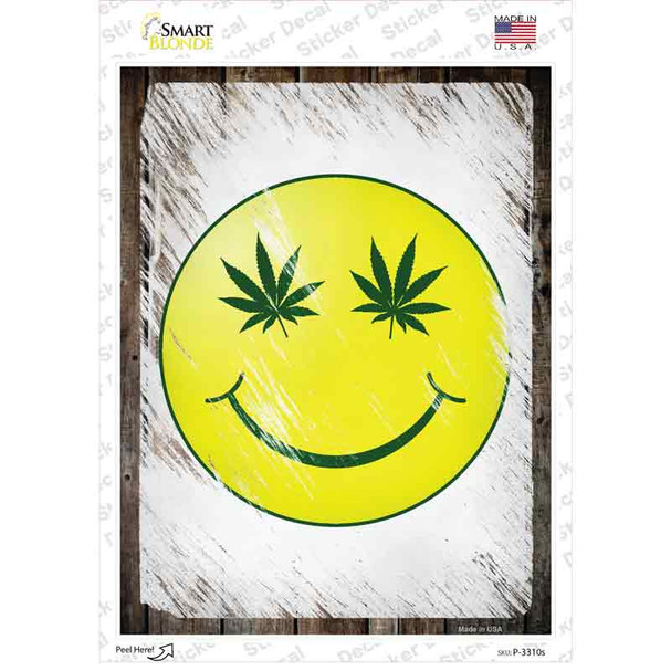 High Smiley Novelty Rectangle Sticker Decal