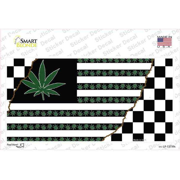 Weed American Racing Flag Novelty Sticker Decal