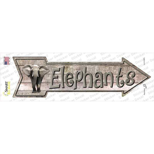 Elephants Novelty Arrow Sticker Decal