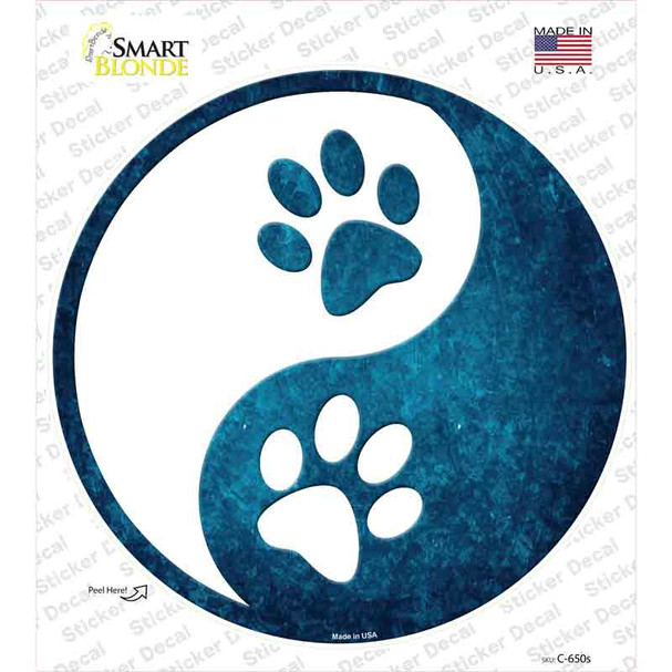 Yin And Yang With Paws Novelty Circle Sticker Decal