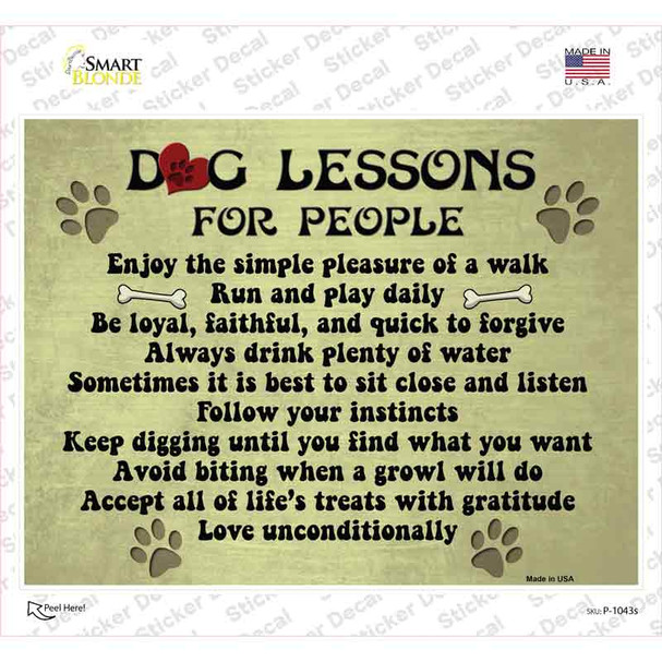 Dog Lessons Novelty Rectangle Sticker Decal