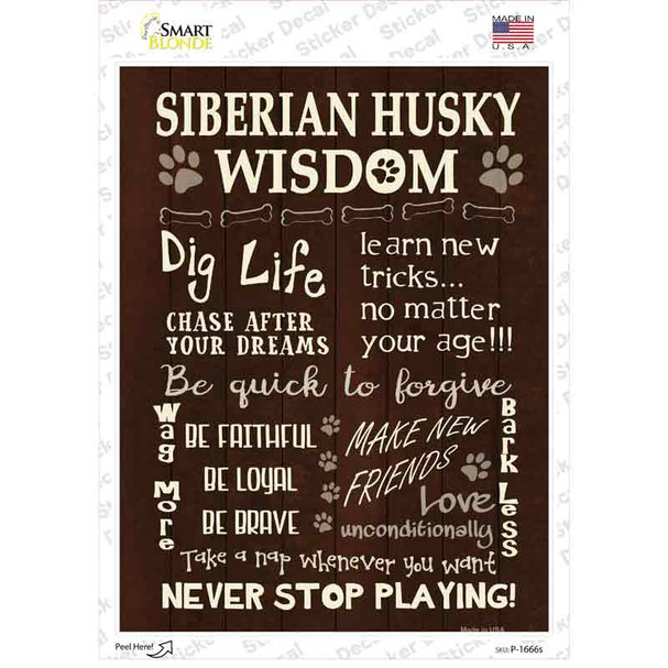 Siberian Husky Wisdom Novelty Rectangle Sticker Decal