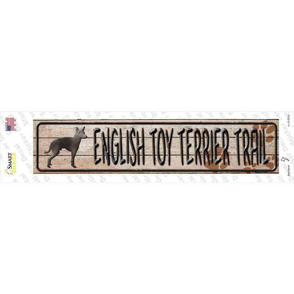 English Toy Terrier Trail Novelty Narrow Sticker Decal