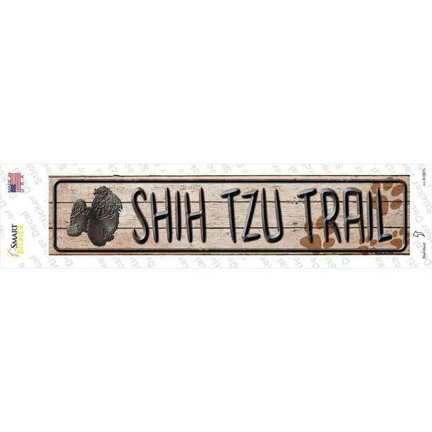 Shih Tzu Trail Novelty Narrow Sticker Decal