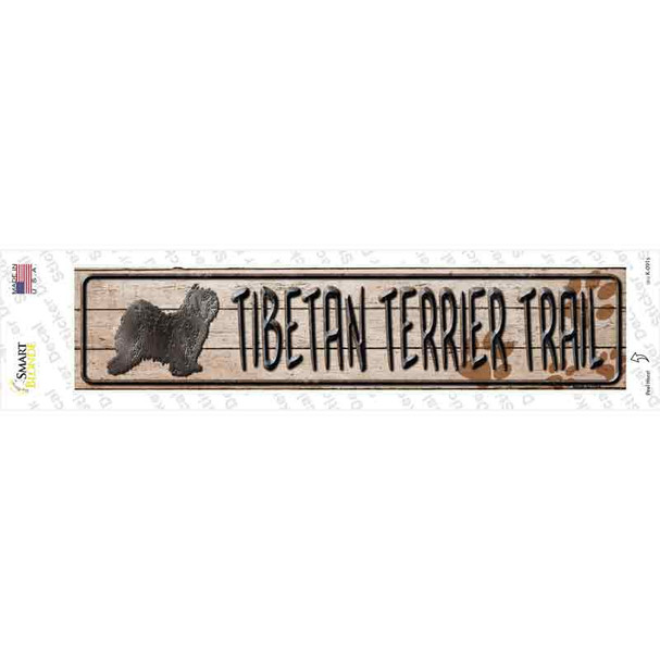 Tibetan Terrier Trail Novelty Narrow Sticker Decal