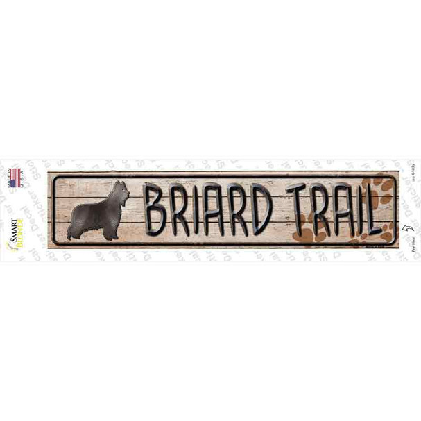 Briard Trail Novelty Narrow Sticker Decal
