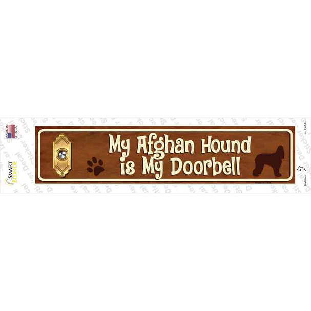 Afghan Hound Is Doorbell Novelty Narrow Sticker Decal