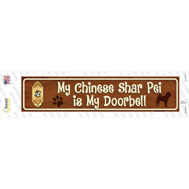 Chinese Shar Pei Is Doorbell Novelty Narrow Sticker Decal