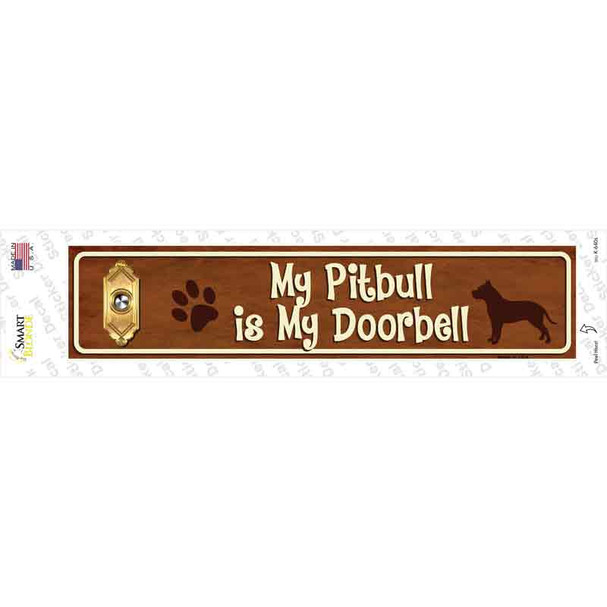 Pitbull Is Doorbell Novelty Narrow Sticker Decal