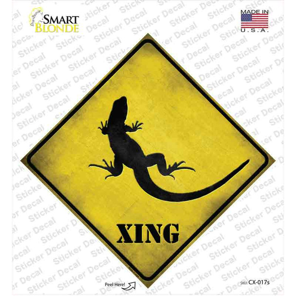 Lizard Xing Novelty Diamond Sticker Decal