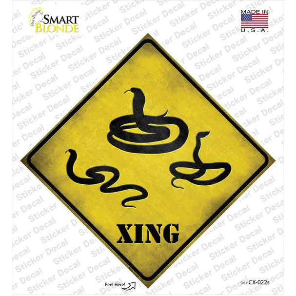 Snakes Xing Novelty Diamond Sticker Decal
