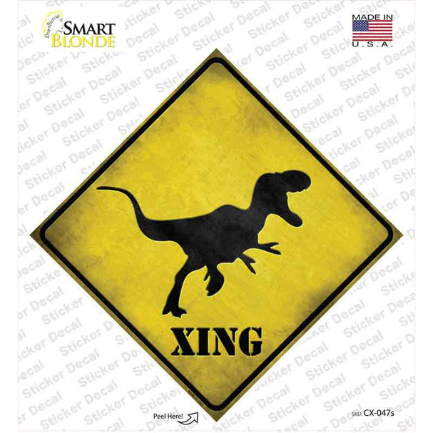 T-Rex Xing Novelty Diamond Sticker Decal