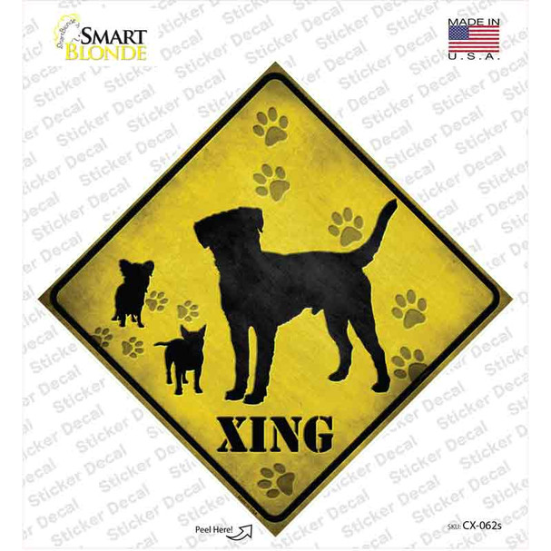 Dogs Xing Novelty Diamond Sticker Decal