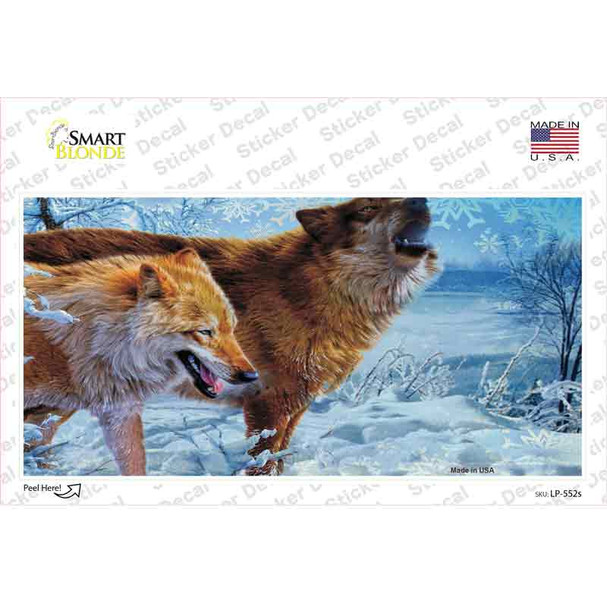 Wintertime Wolf Novelty Sticker Decal