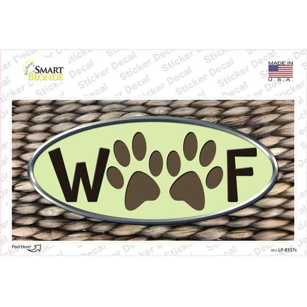 Woof Novelty Sticker Decal