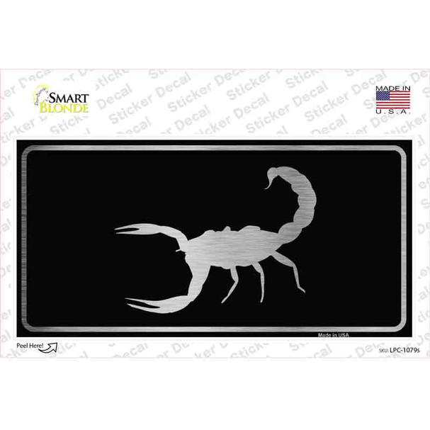 Scorpion Black Brushed Chrome Novelty Sticker Decal