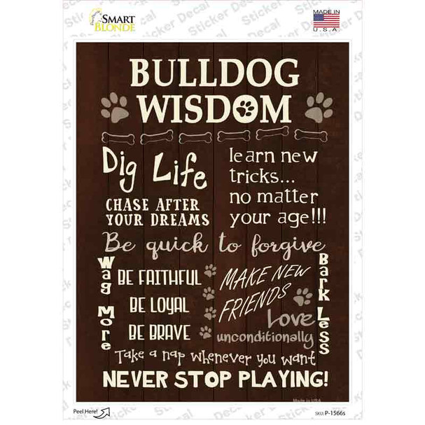 Bulldog Wisdom Novelty Rectangle Sticker Decal
