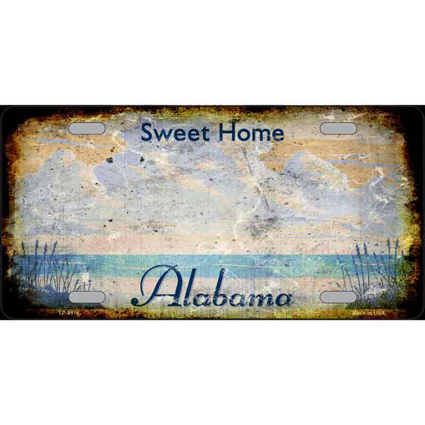 Alabama State Rusty Novelty Metal License Plate