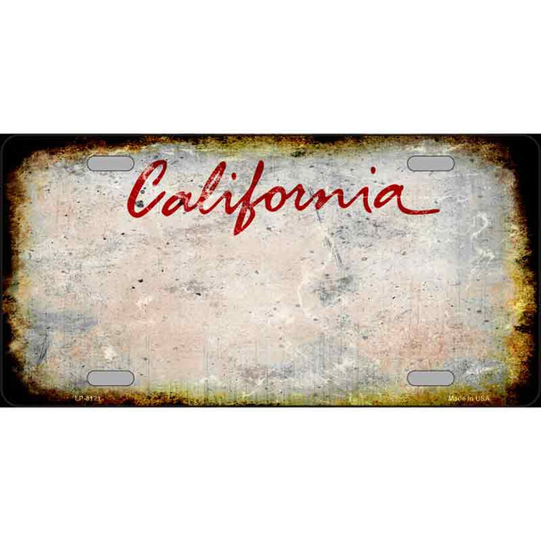 California State Rusty Novelty Metal License Plate