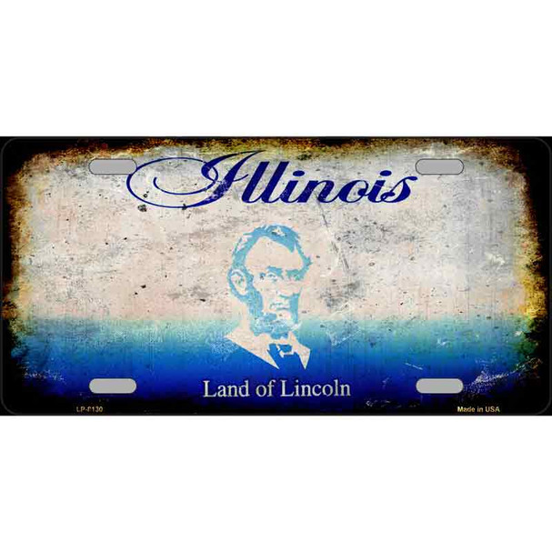 Illinois State Rusty Novelty Metal License Plate