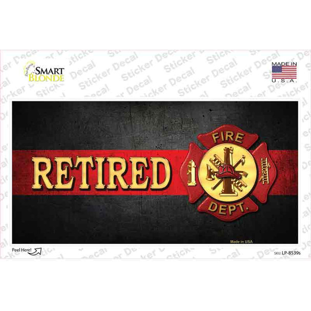 Retired Fire Thin Red Line Novelty Sticker Decal