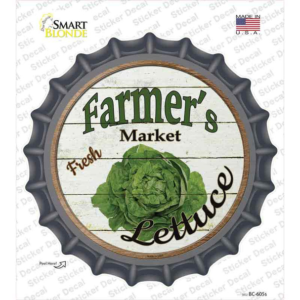 Farmers Market Lettuce Novelty Bottle Cap Sticker Decal