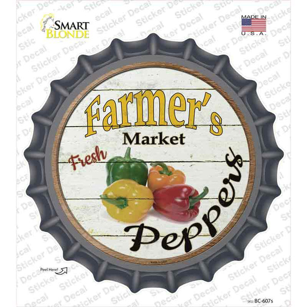 Farmers Market Peppers Novelty Bottle Cap Sticker Decal