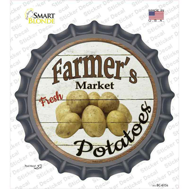 Farmers Market Potatoes Novelty Bottle Cap Sticker Decal
