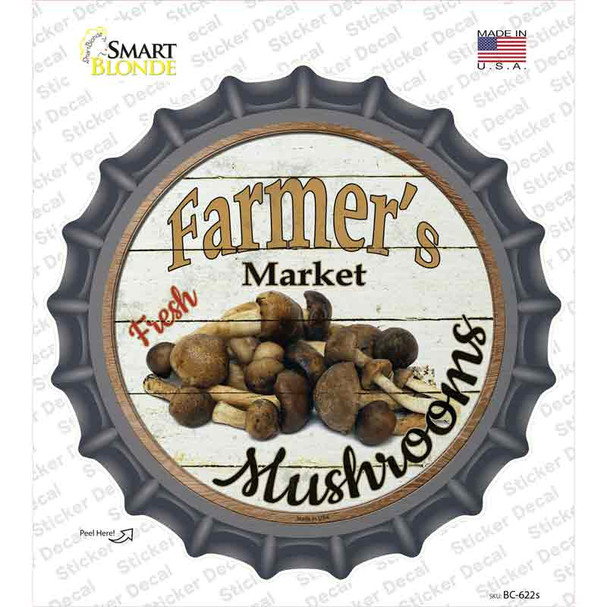 Farmers Market Mushrooms Novelty Bottle Cap Sticker Decal
