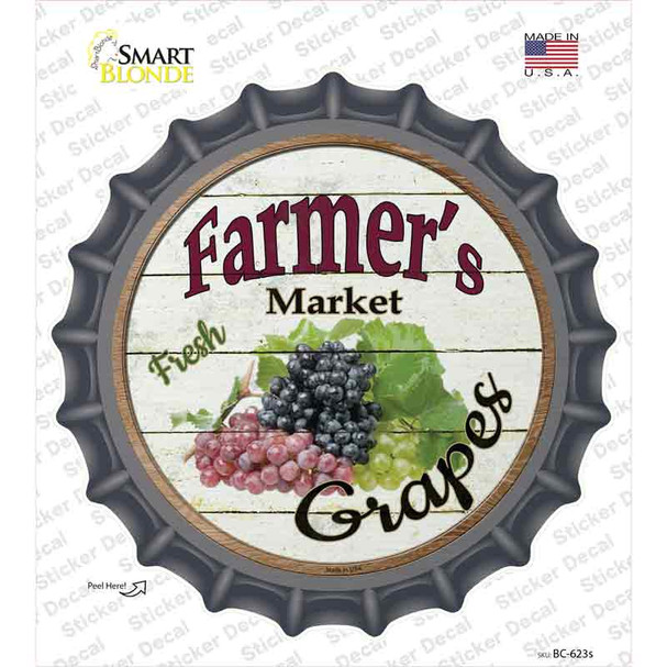 Farmers Market Grapes Novelty Bottle Cap Sticker Decal