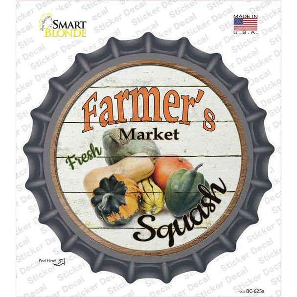 Farmers Market Squash Novelty Bottle Cap Sticker Decal