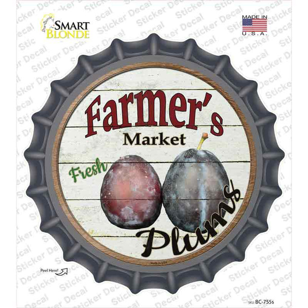 Farmers Market Plum Novelty Bottle Cap Sticker Decal