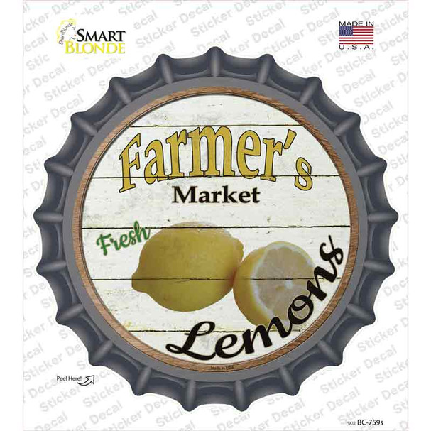 Farmers Market Lemons Novelty Bottle Cap Sticker Decal