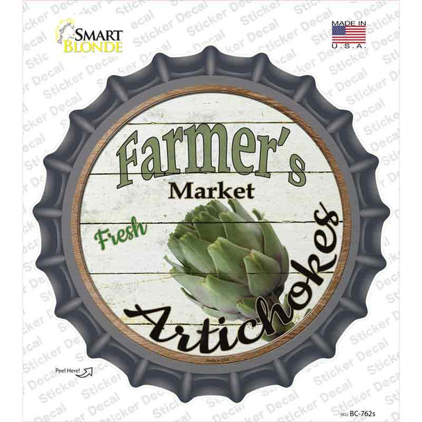 Farmers Market Artichokes Novelty Bottle Cap Sticker Decal