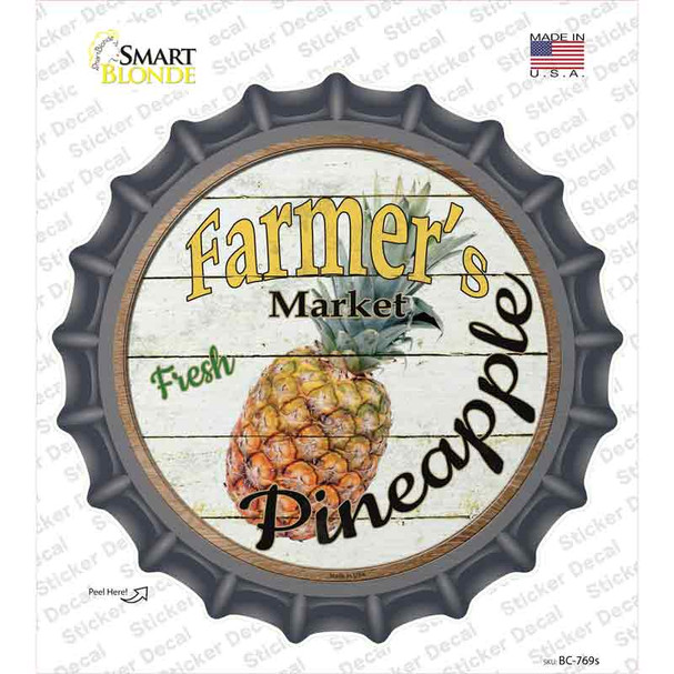 Farmers Market Pineapple Novelty Bottle Cap Sticker Decal