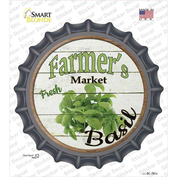 Farmers Market Basil Novelty Bottle Cap Sticker Decal