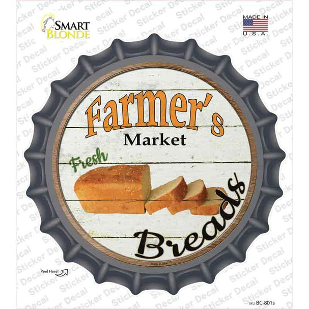 Farmers Market Breads Novelty Bottle Cap Sticker Decal