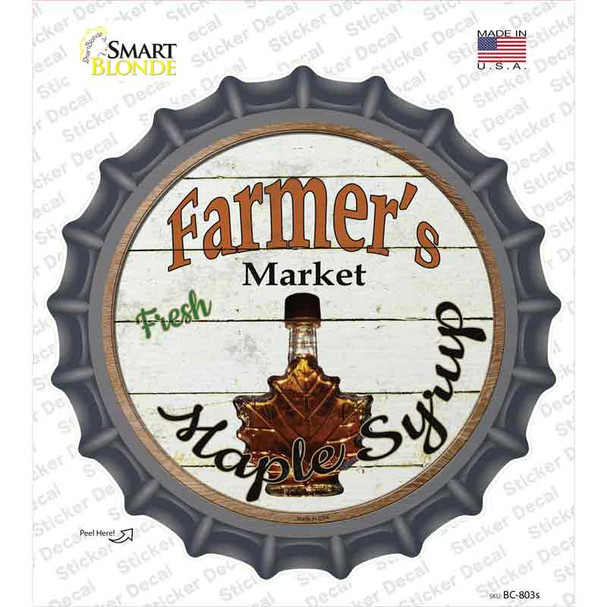 Farmers Market Maple Syrup Novelty Bottle Cap Sticker Decal